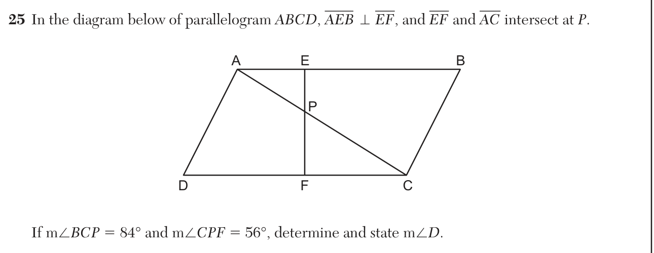 Original August 2026 Geometry Regents question 25, exam page 12