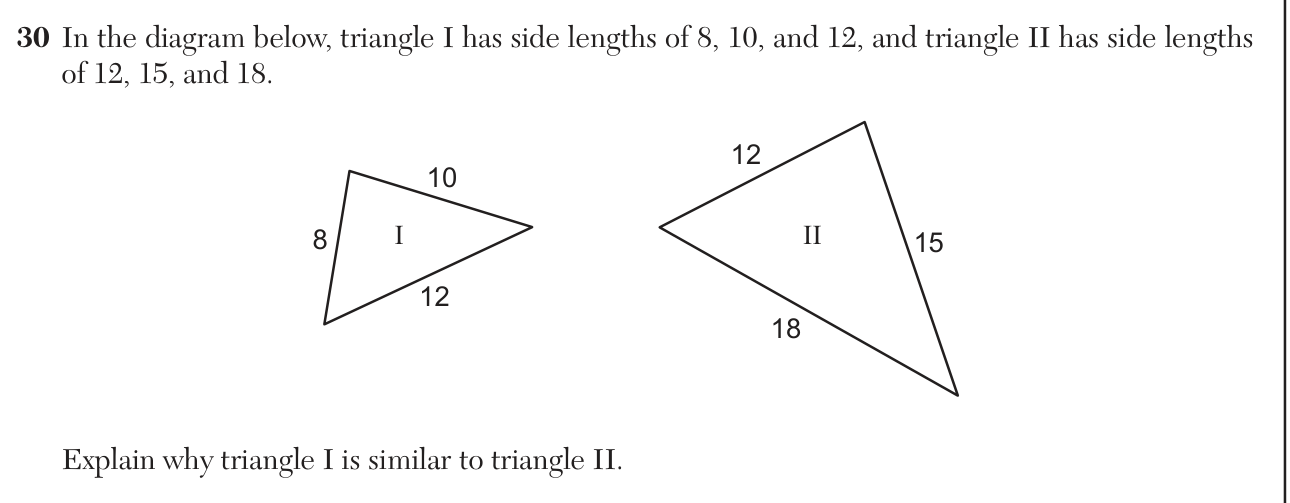 Original August 2026 Geometry Regents question 30, exam page 17