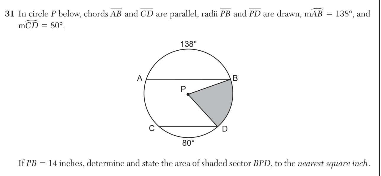 Original August 2026 Geometry Regents question 31, exam page 18