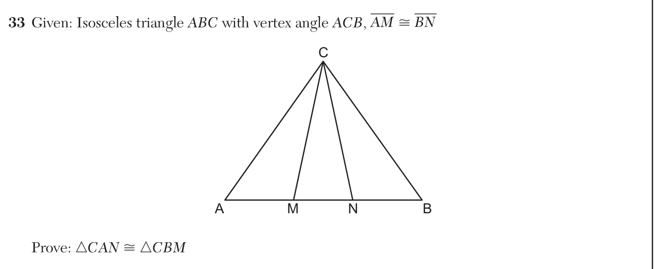 Original August 2026 Geometry Regents question 33, exam page 20