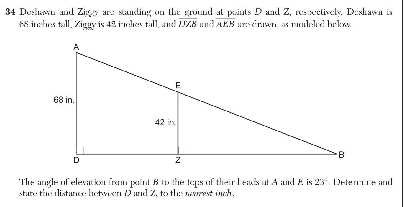 Original August 2026 Geometry Regents question 34, exam page 21