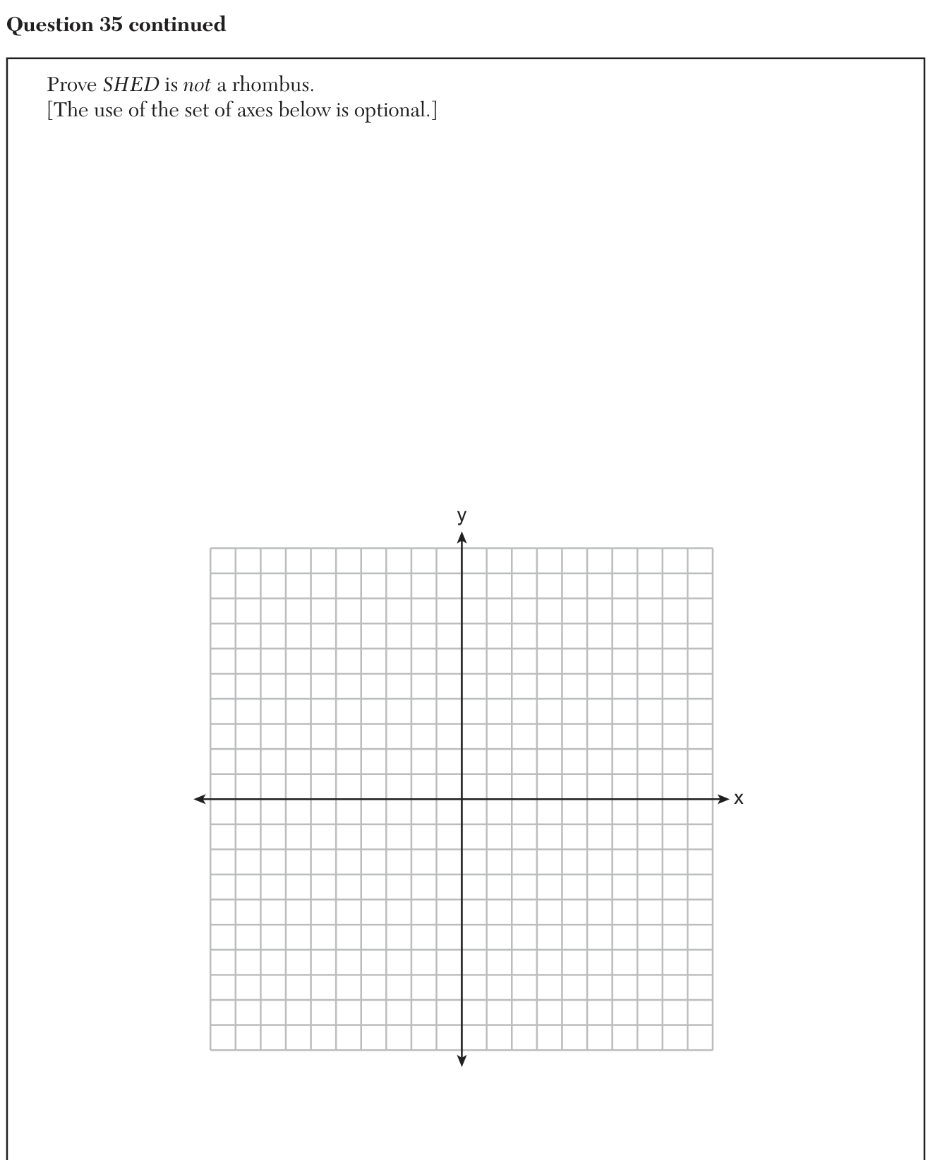 Original August 2026 Geometry Regents question 35 continuation, exam page 23