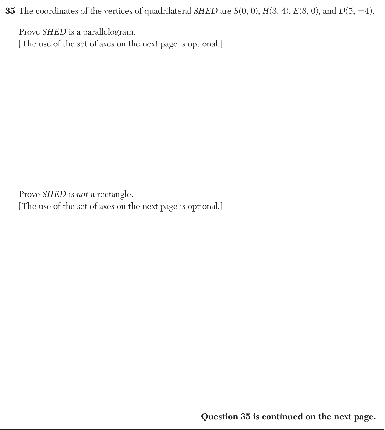 Original August 2026 Geometry Regents question 35, exam page 22