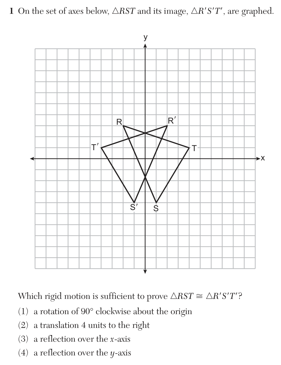 Original January 2026 Geometry Regents question 1, exam page 2