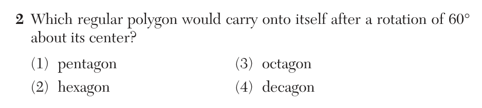 Original January 2026 Geometry Regents question 2, exam page 3