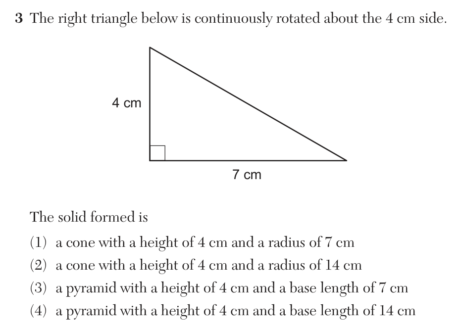 Original January 2026 Geometry Regents question 3, exam page 3