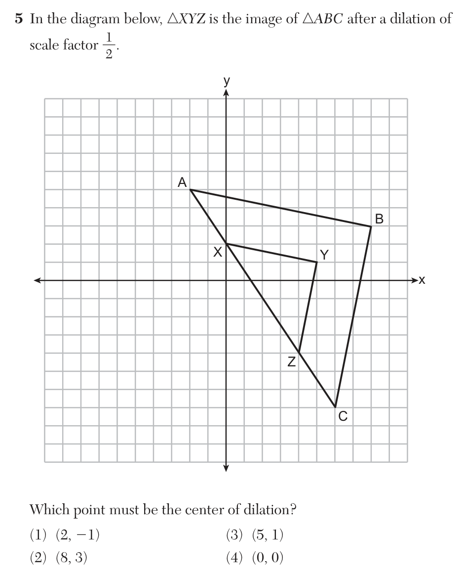 Original January 2026 Geometry Regents question 5, exam page 4