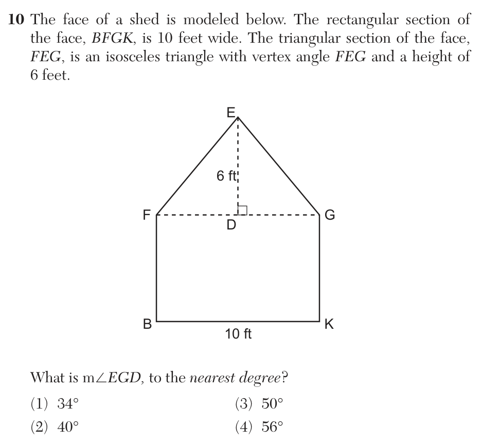 Original January 2026 Geometry Regents question 10, exam page 6