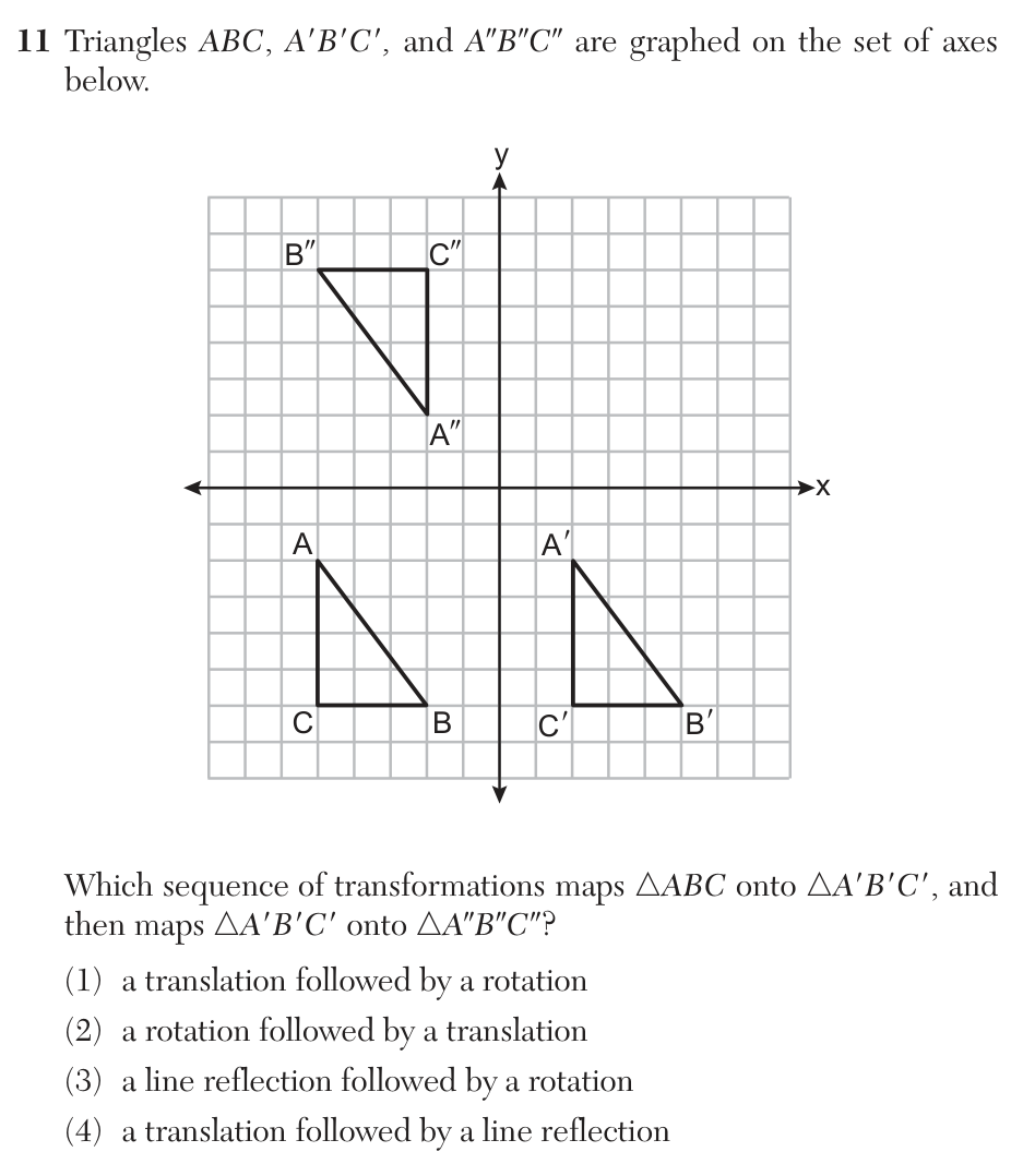 Original January 2026 Geometry Regents question 11, exam page 7