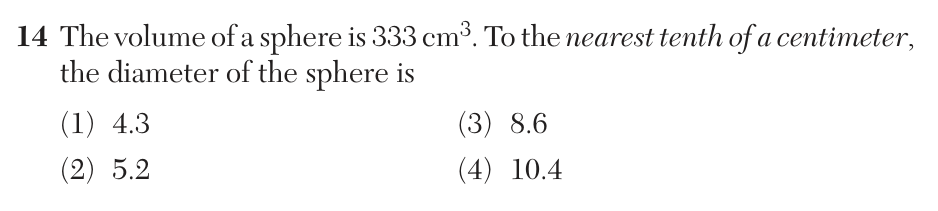Original January 2026 Geometry Regents question 14, exam page 8