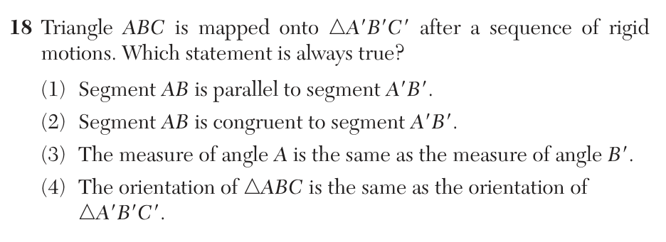 Original January 2026 Geometry Regents question 18, exam page 9