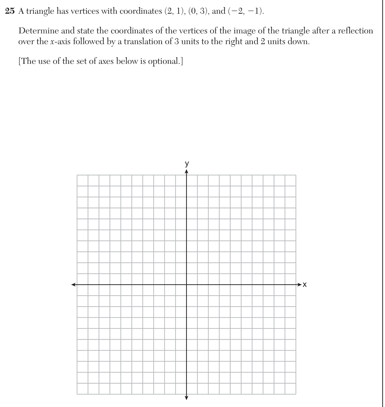 Original January 2026 Geometry Regents question 25, exam page 12