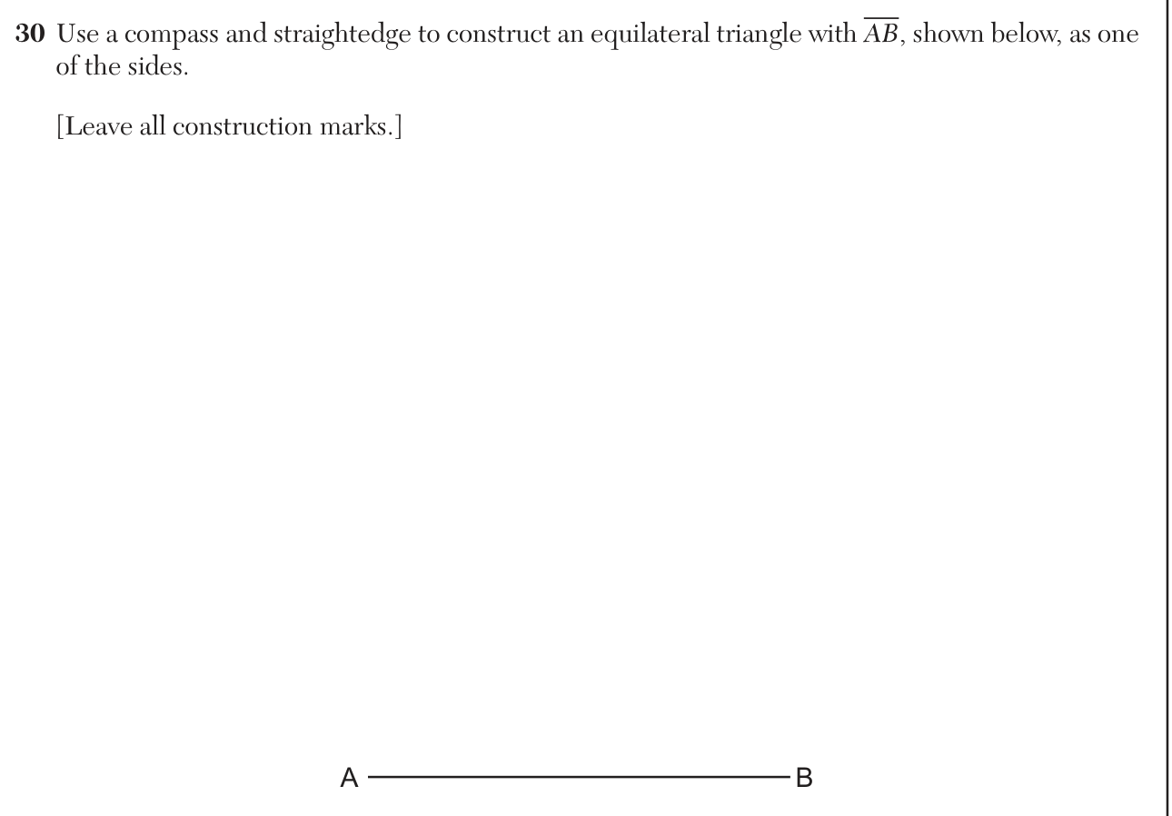 Original January 2026 Geometry Regents question 30, exam page 17