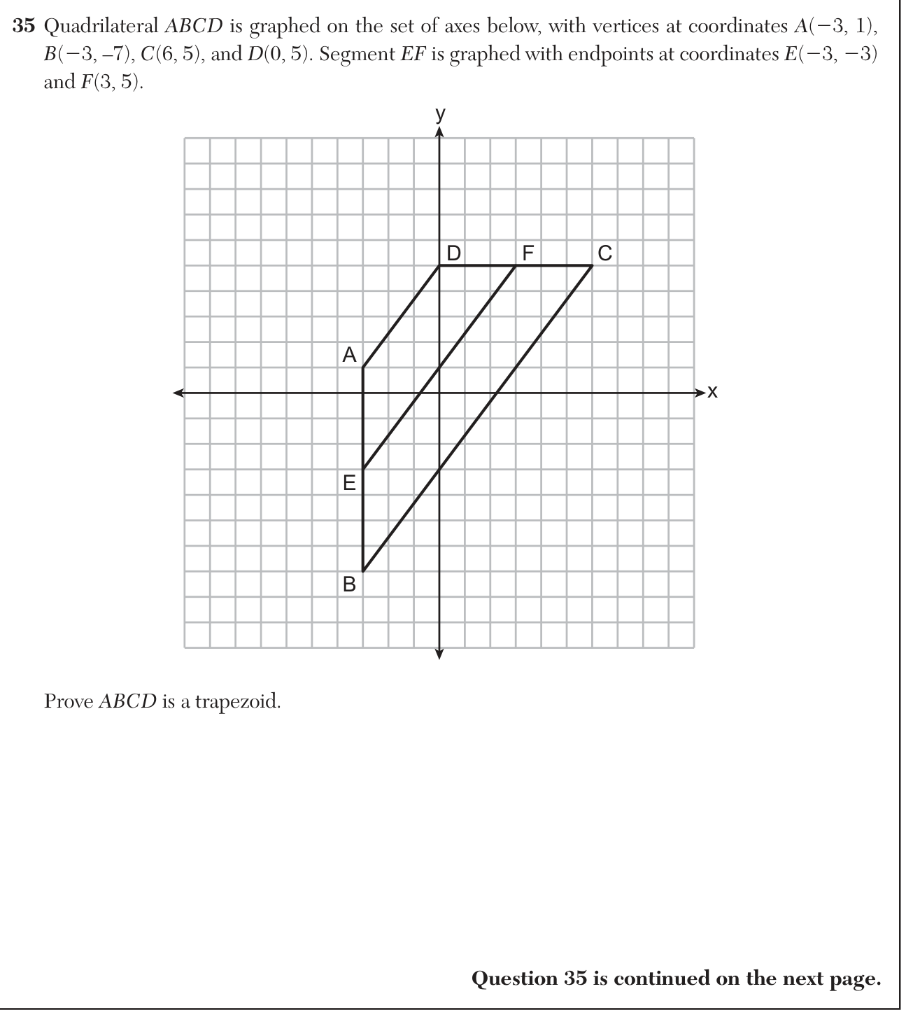 Original January 2026 Geometry Regents question 35, exam page 22