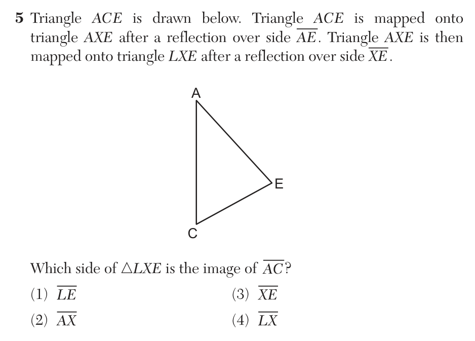 Original June 2026 Geometry Regents question 5, exam page 4