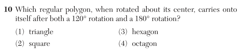 Original June 2026 Geometry Regents question 10, exam page 6