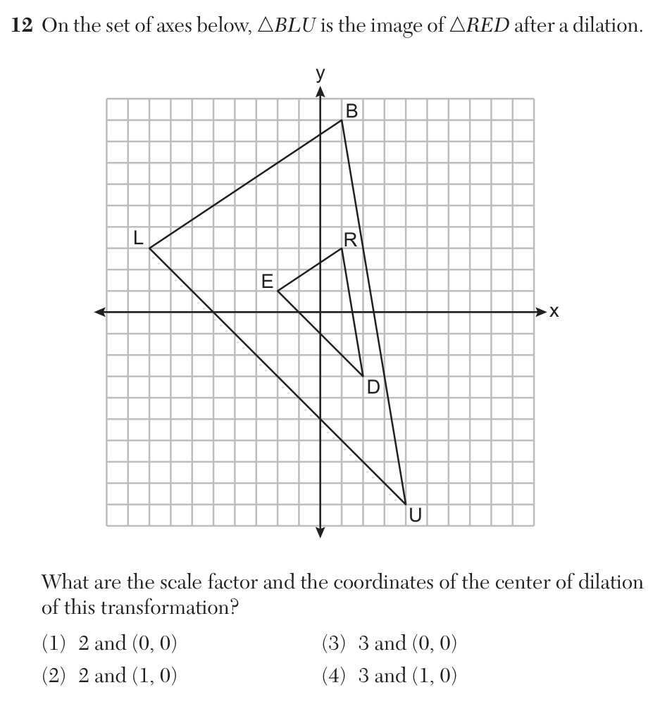 Original June 2026 Geometry Regents question 12, exam page 7