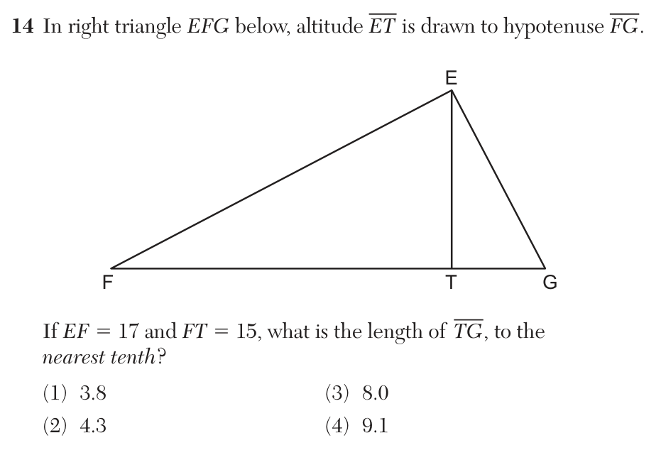 Original June 2026 Geometry Regents question 14, exam page 8