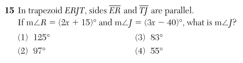 Original June 2026 Geometry Regents question 15, exam page 8