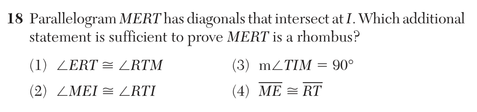 Original June 2026 Geometry Regents question 18, exam page 9