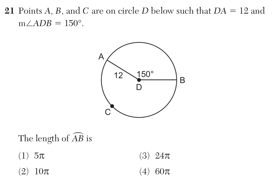 Original June 2026 Geometry Regents question 21, exam page 10