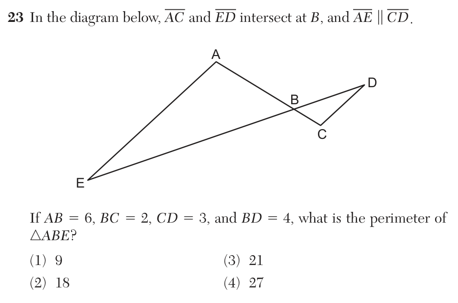 Original June 2026 Geometry Regents question 23, exam page 11