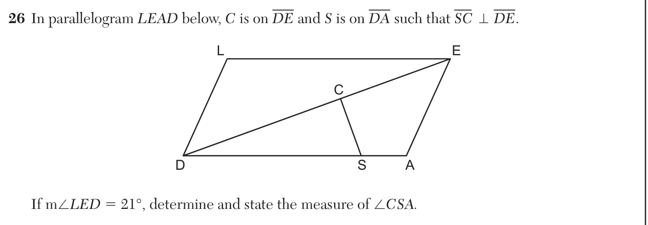 Original June 2026 Geometry Regents question 26, exam page 13