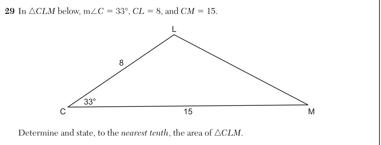 Original June 2026 Geometry Regents question 29, exam page 16