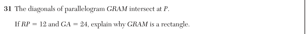 Original June 2026 Geometry Regents question 31, exam page 18