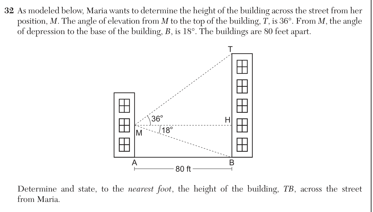 Original June 2026 Geometry Regents question 32, exam page 19
