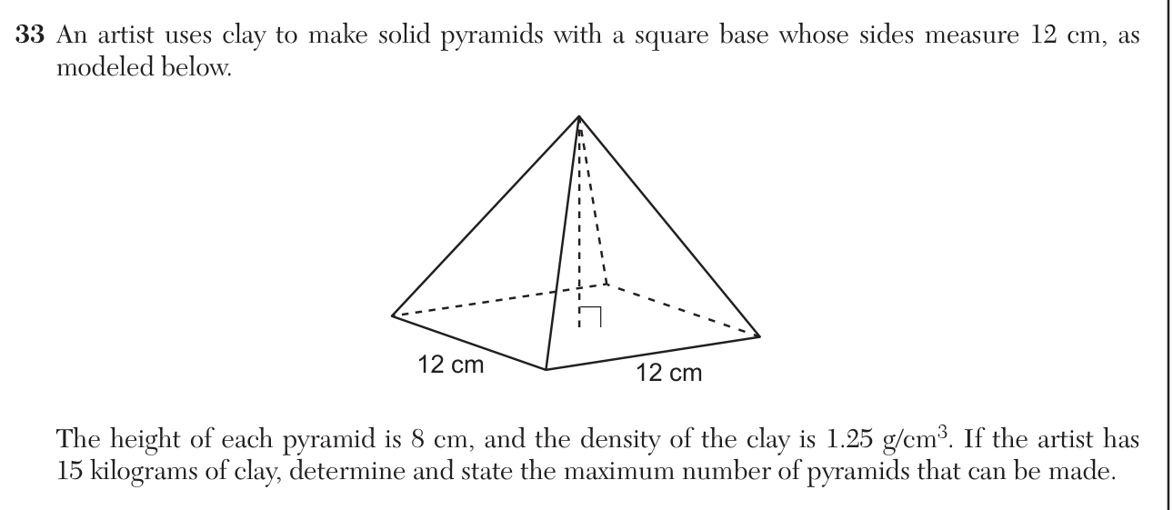 Original June 2026 Geometry Regents question 33, exam page 20