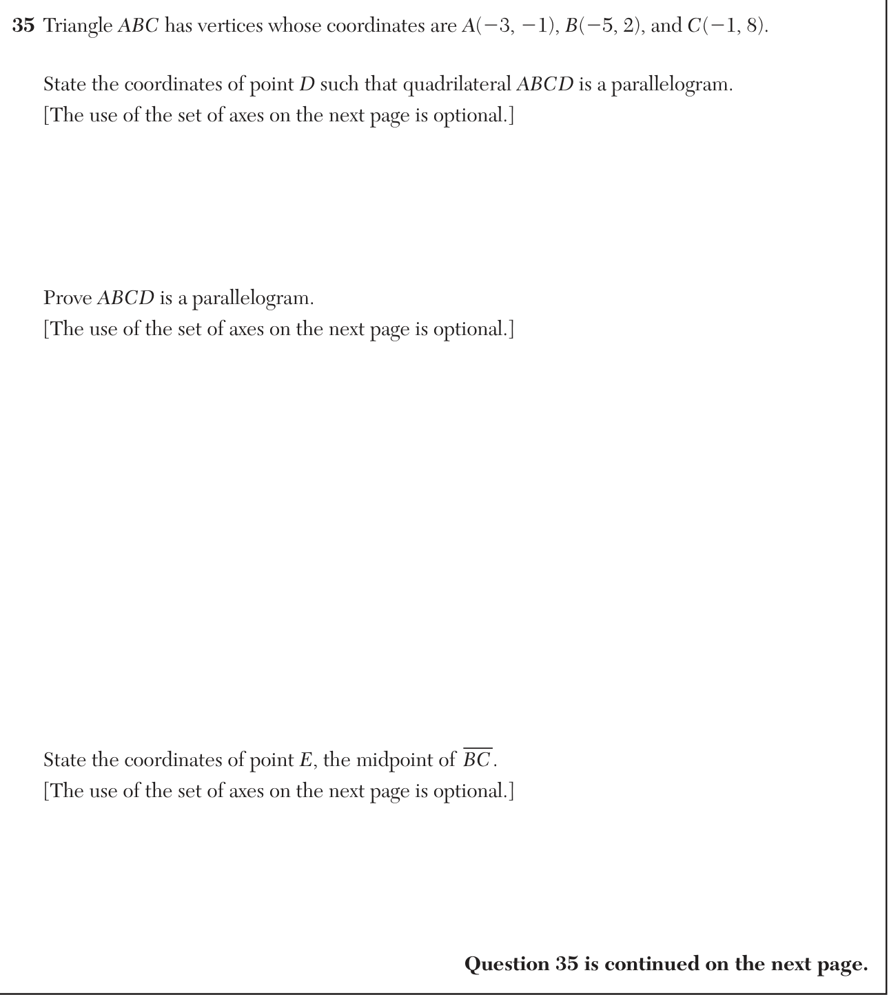 Original June 2026 Geometry Regents question 35, exam page 22